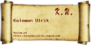 Kelemen Ulrik névjegykártya